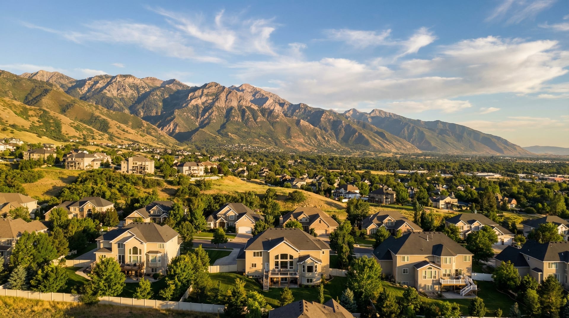 Mountain valley community in autumn