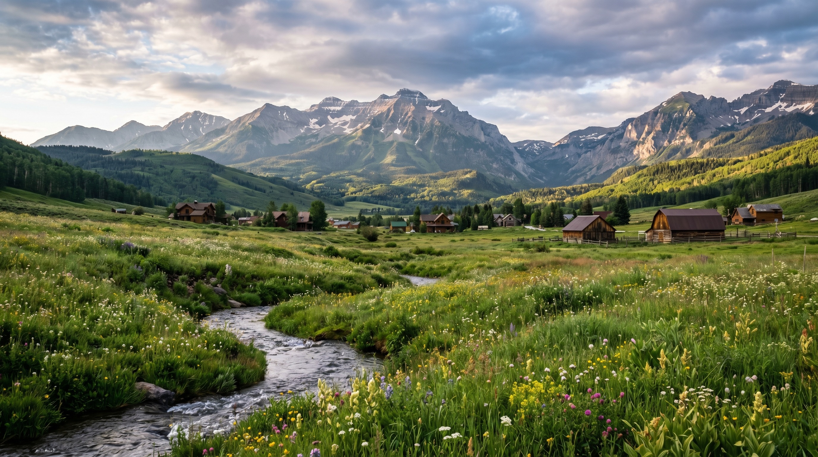 Wasatch mountains in soft morning light over Highland and Alpine, Utah